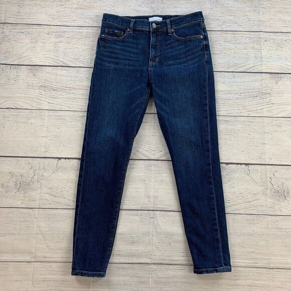 Ann Taylor LOFT  Jeans 26 2 The Skinny Dark Wash Inseam 25.5" Mid Rise - Picture 1 of 8